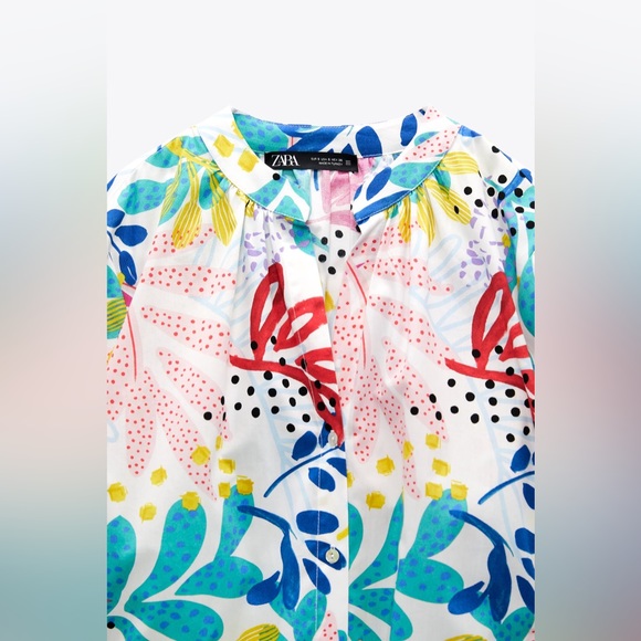 ZARA PRINTED POPLIN DRESS - Picture 4 of 5